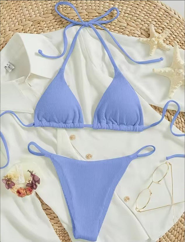 Women's Sexy Small Rib Bikini Tie Bikini Set Two Piece Swimsuit Beach Wear - Pretty women dresses