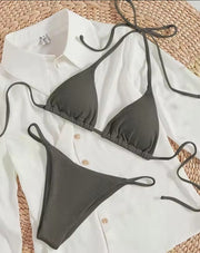 Women's Sexy Small Rib Bikini Tie Bikini Set Two Piece Swimsuit Beach Wear - Pretty women dresses