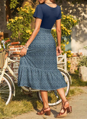 Floral Print Summer Maxi Dress - Dokotoo - Pretty women dresses