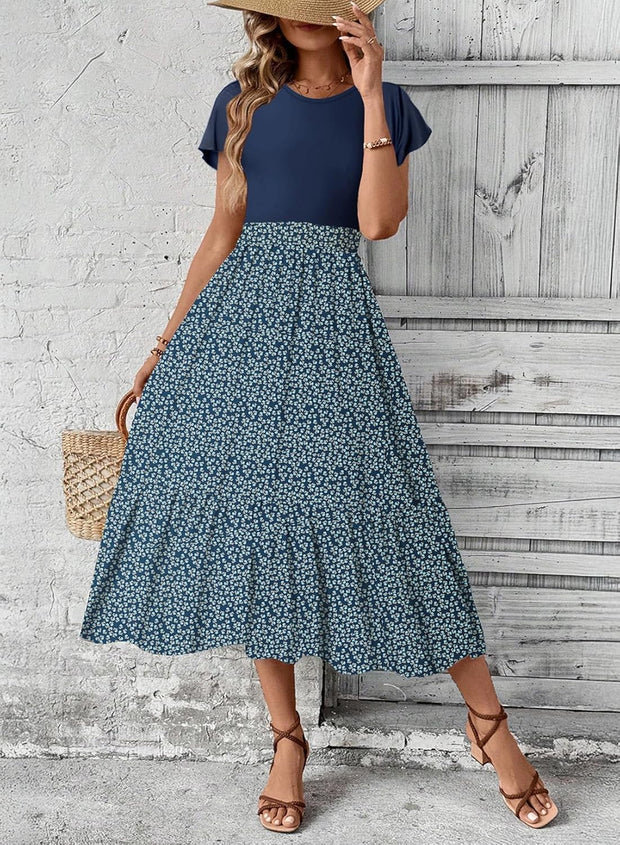 Floral Print Summer Maxi Dress - Dokotoo - Pretty women dresses