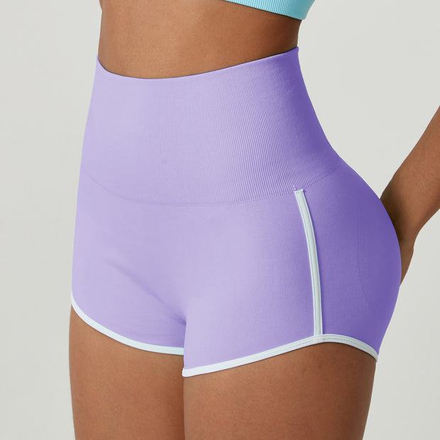 Contrast Color Peach Hip Hot Pants