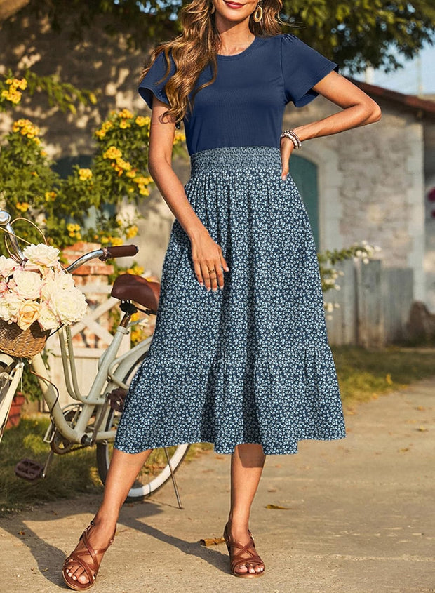 Floral Print Summer Maxi Dress - Dokotoo - Pretty women dresses