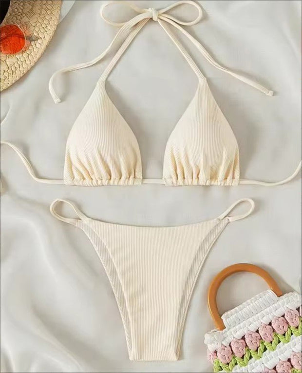 Women's Sexy Small Rib Bikini Tie Bikini Set Two Piece Swimsuit Beach Wear - Pretty women dresses