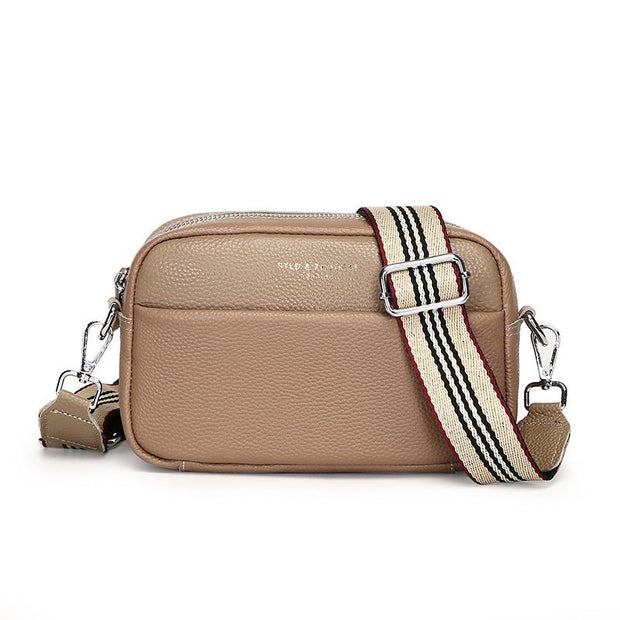 Fashion Simple Shoulder Messenger Bag Top Layer Cowhide Small Square Bag - Pretty women dresses