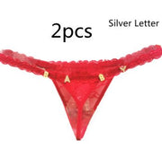 Women's Lace Transparent Rhinestone Letter Shorts - Pretty women dresses