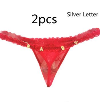 Women's Lace Transparent Rhinestone Letter Shorts - Pretty women dresses
