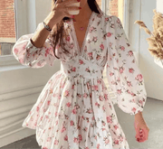 Floral Lace Deep V-Neck Summer Dress