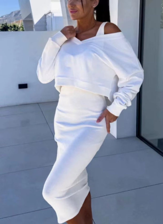 Chic Comfort: Two Piece - Set Knit Dress - Pretty women dresses