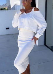 Chic Comfort: Two Piece-Set Knit Dress