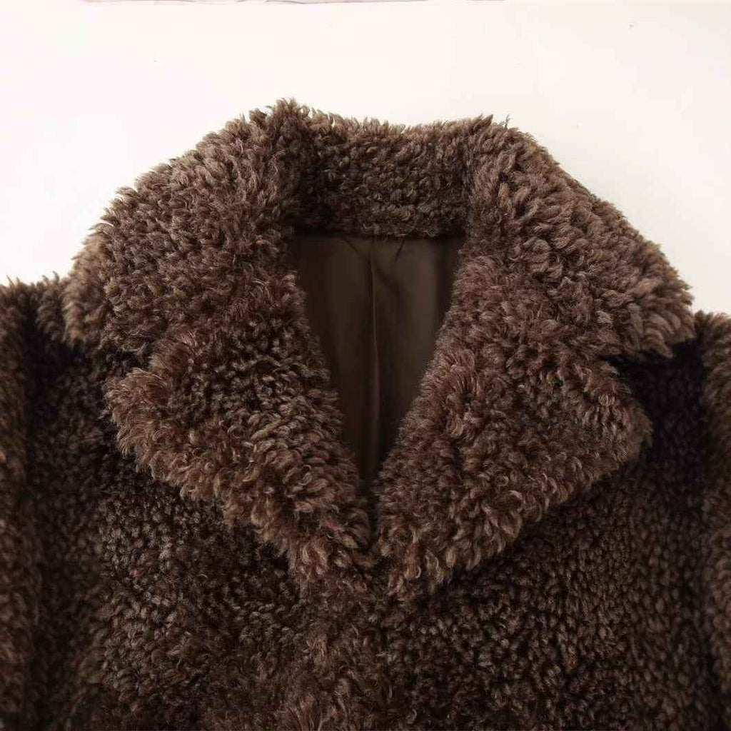 European and American Style Women's Fashion Fur Coat - Trendy Artificial Fur Effect Jacket for Women