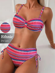 Printed Split Strap Bikini High Waist European And American - Pretty women dresses