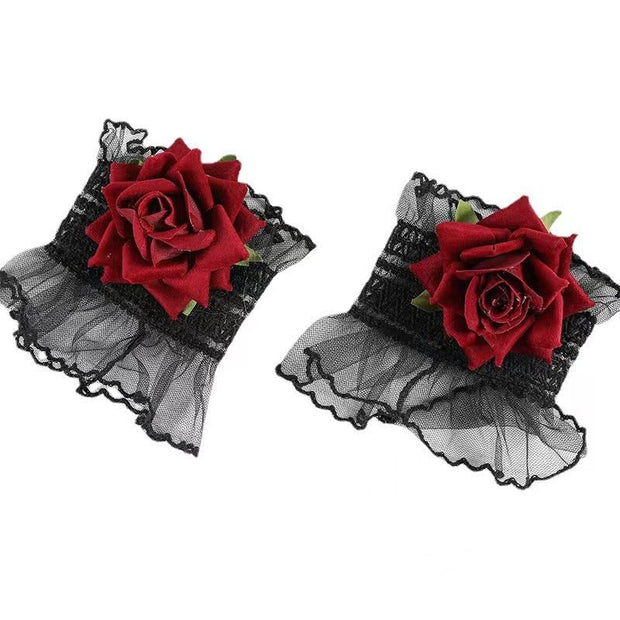 Women's Fashion Lace Rose Wrist Oversleeve - Pretty women dresses
