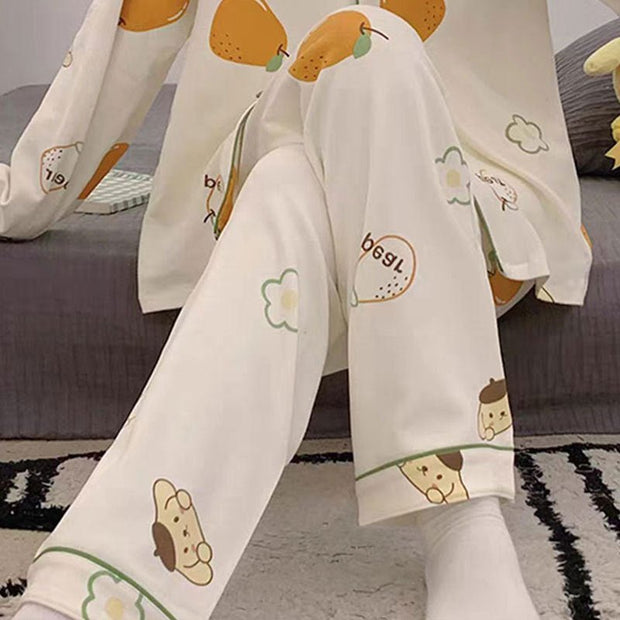 Cartoon Japanese Pajama Pants Student Female Anti - mosquito Cute Dormitory Leisure - Pretty women dresses