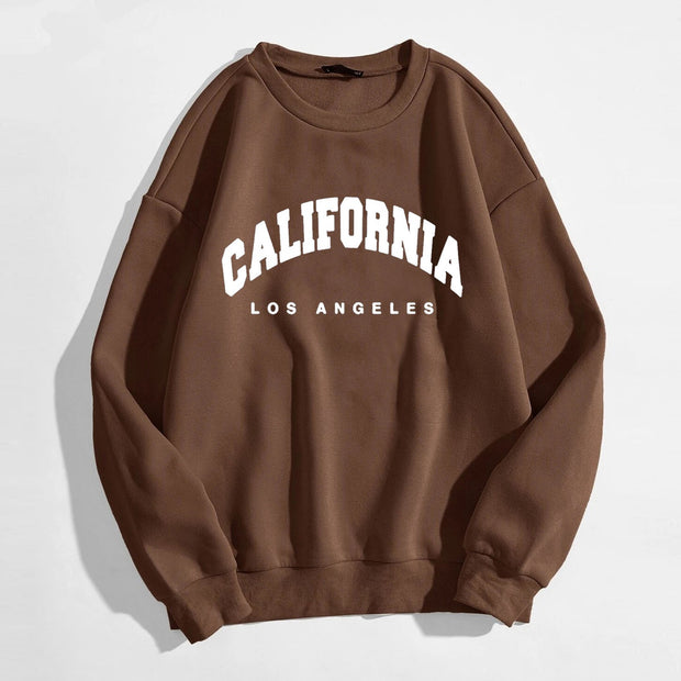 Womens Hoodies Long Sleeve Graphic California Letters Print - Pretty women dresses