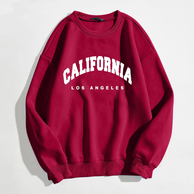 Womens Hoodies Long Sleeve Graphic California Letters Print - Pretty women dresses