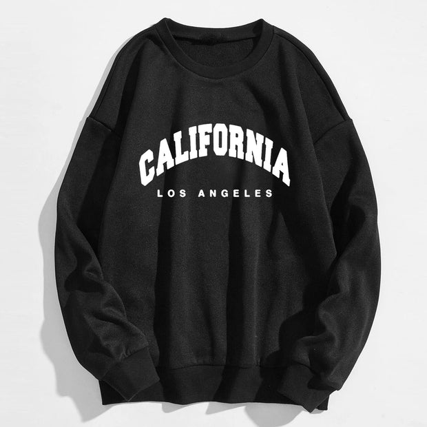 Womens Hoodies Long Sleeve Graphic California Letters Print - Pretty women dresses