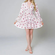 Floral Lace Deep V - Neck Summer Dress - Pretty women dresses