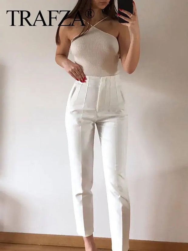 Chic High Waist Pencil Pants for Women - Pretty women dresses