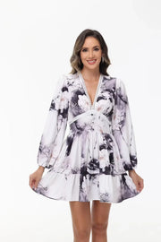 Floral Lace Deep V - Neck Summer Dress - Pretty women dresses