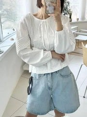 New 2024 Summer Denim Shorts For Women High Waist Sky Blue Color Wide Leg Loose Buttons Streetwear Loose Jean Shorts Women - Pretty women dresses