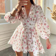 Floral Lace Deep V - Neck Summer Dress - Pretty women dresses