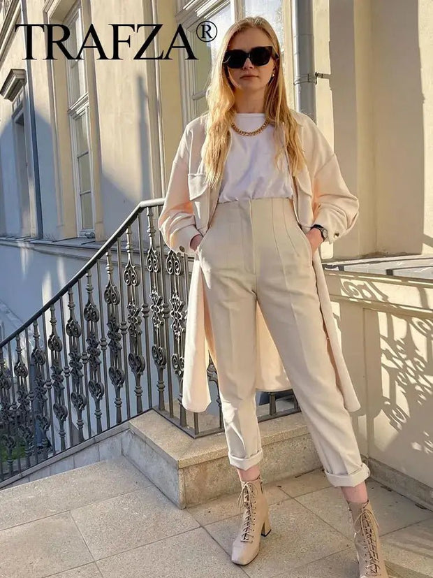 Chic High Waist Pencil Pants for Women - Pretty women dresses