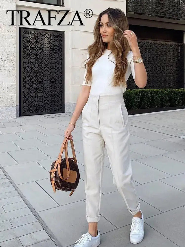 Chic High Waist Pencil Pants for Women - Pretty women dresses