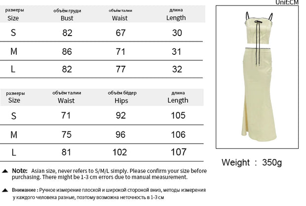 Sexy Camis Skirt Two Piece Set Women Summer New Sleeveless Crop Top High Waist Skirt Solid Slim Fashion Party Suit Streetwear - Pretty women dresses