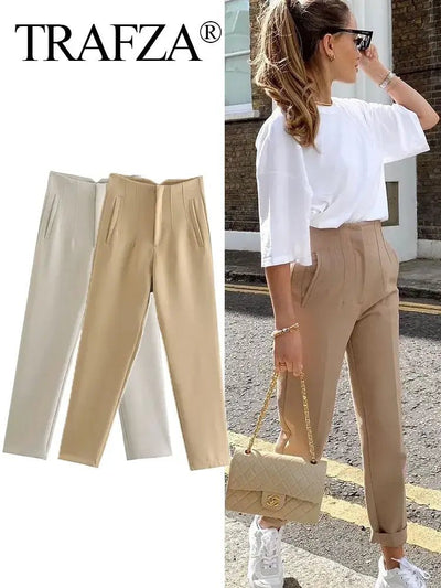 Chic High Waist Pencil Pants for Women - Pretty women dresses
