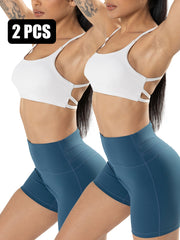 2 Pack Strappy Sports Bras For Women - Criss Cross Back Sexy Wireless Padded Yoga Bra Cute Workout - Pretty women dresses