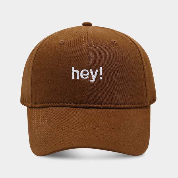 Creative Letters Hey Embroidery Soft Top Peak Cap - Pretty women dresses