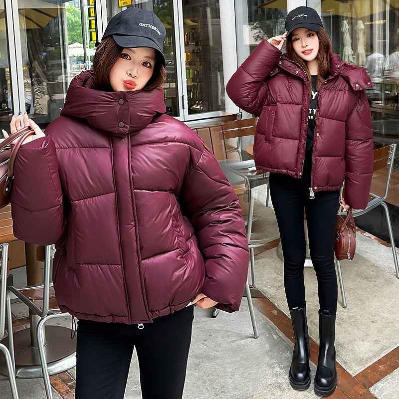 Elegant Fluffy Hooded Puffer Jacket Coat for Warm Commute