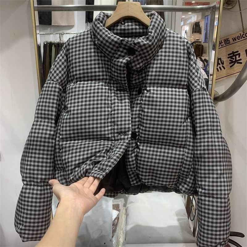Thickened Puffer Jacket - High Waist Cropped Cotton Style