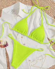 Women's Sexy Small Rib Bikini Tie Bikini Set Two Piece Swimsuit Beach Wear - Pretty women dresses