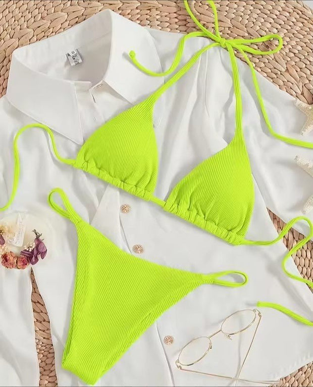 Women's Sexy Small Rib Bikini Tie Bikini Set Two Piece Swimsuit Beach Wear - Pretty women dresses