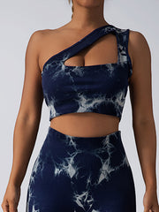 Seamless One Shoulder Sports Bra Scrunch Butt Lifting Leggings Gym Outfits Tracksuits - Pretty women dresses