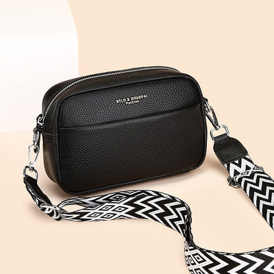 Fashion Simple Shoulder Messenger Bag Top Layer Cowhide Small Square Bag - Pretty women dresses