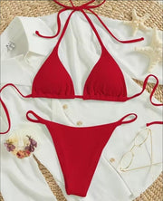 Women's Sexy Small Rib Bikini Tie Bikini Set Two Piece Swimsuit Beach Wear - Pretty women dresses