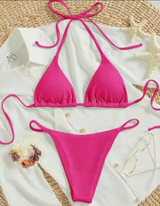 Women's Sexy Small Rib Bikini Tie Bikini Set Two Piece Swimsuit Beach Wear - Pretty women dresses