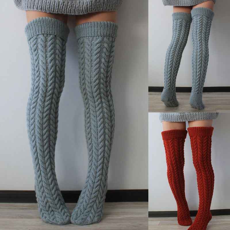 Women's Twist Over-The-Knee Stockings - Bunching Long Socks