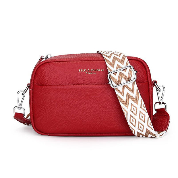 Fashion Simple Shoulder Messenger Bag Top Layer Cowhide Small Square Bag - Pretty women dresses