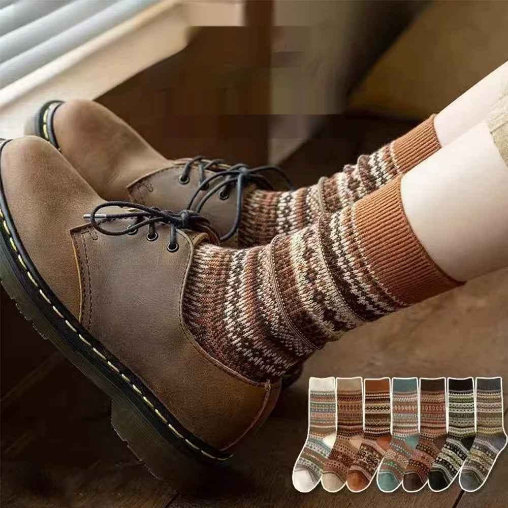 Women's Bunching Retro Mid-calf Socks Ethnic Style