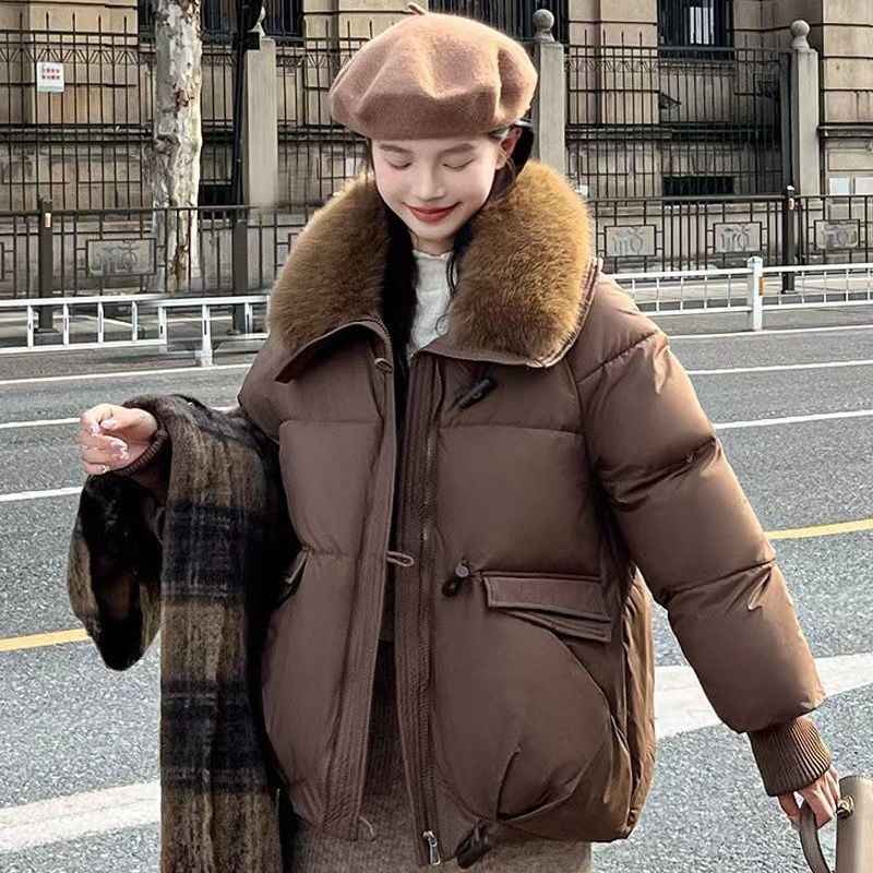 Korean Style Puffer Jacket - Loose Lapel Coat for Trendy Comfort and Versatility