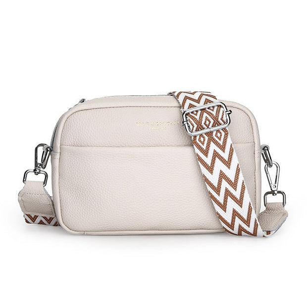 Fashion Simple Shoulder Messenger Bag Top Layer Cowhide Small Square Bag - Pretty women dresses