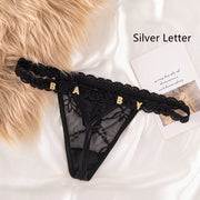 Women's Lace Transparent Rhinestone Letter Shorts - Pretty women dresses