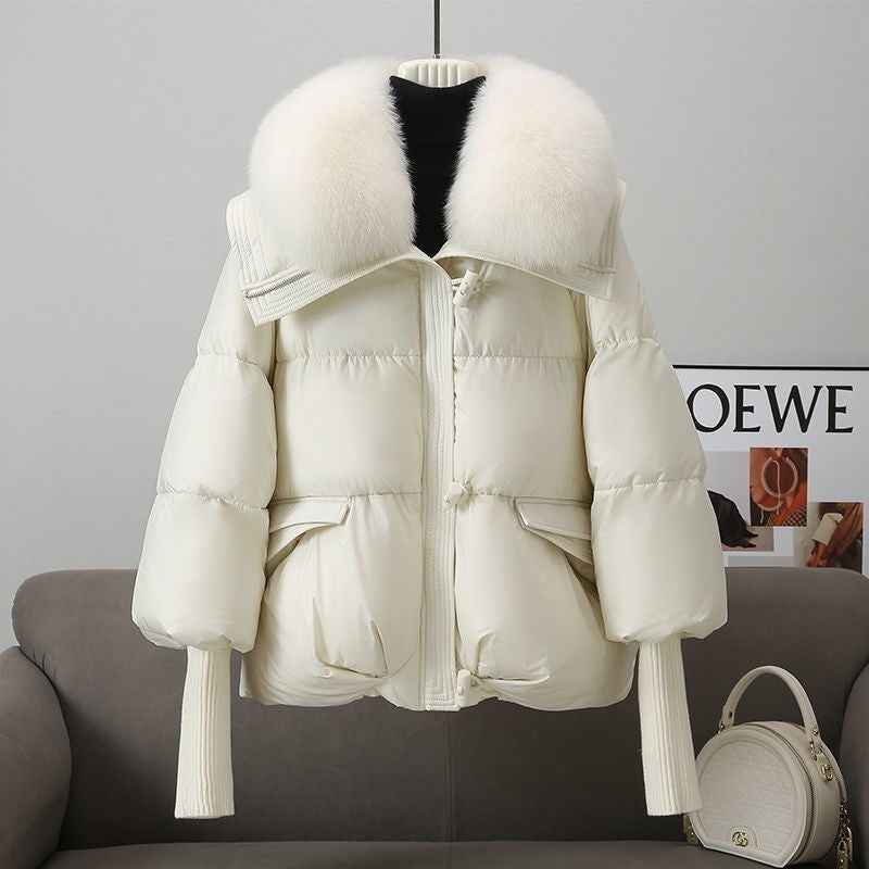 Korean Style Puffer Jacket - Loose Lapel Coat for Trendy Comfort and Versatility