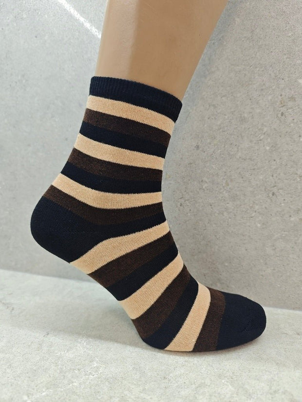 Pack Of 6 12 24 Pairs Womens Colourful Striped Socks - Pretty women dresses