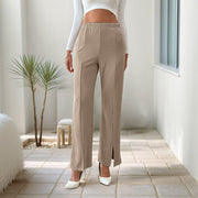 Fashionable With Side - slit Straight - leg Trousers Women - Pretty women dresses
