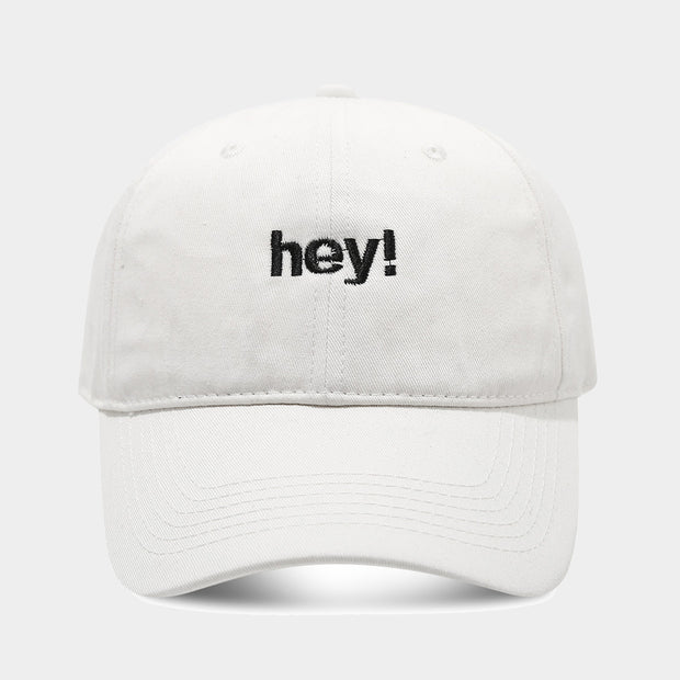Creative Letters Hey Embroidery Soft Top Peak Cap - Pretty women dresses