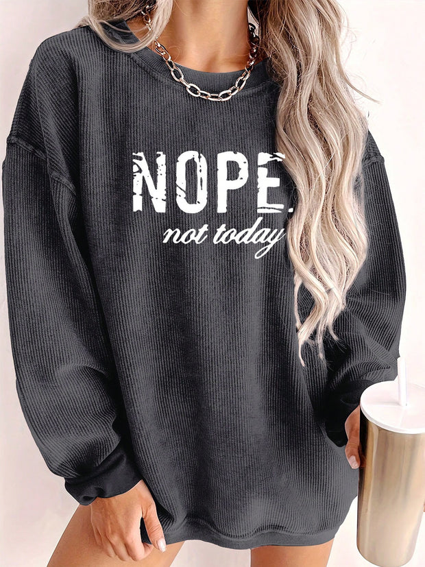 European American Fashion Floral Print Loose Version Long Sleeve T-shirt - Pretty women dresses